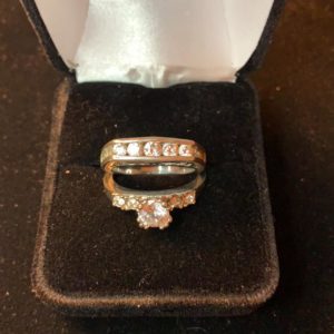Vintage engagement ring silver