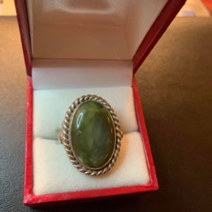 Green Agate 19th Century Vintage silver