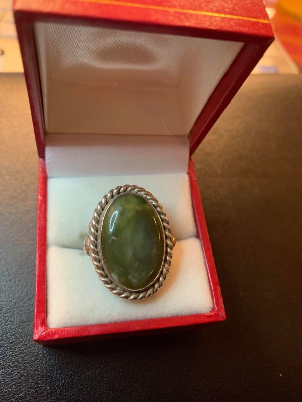 Green Agate 19th Century Vintage silver