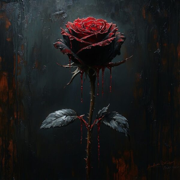 Vampire blood rose canvas 40 cm