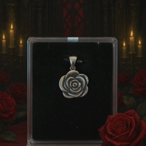 1900 France - the eternal rose silver pendant