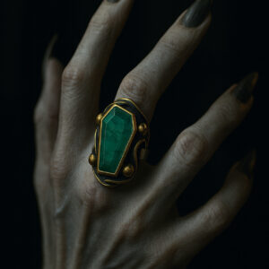Emerald coffin ring