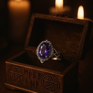 Witch’s Amethyst Silver Ring – Size 8 | 925 Sterling Silver