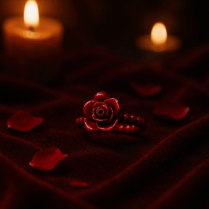 Vampire’s Rose Ring – Garnet & Obsidian Edition