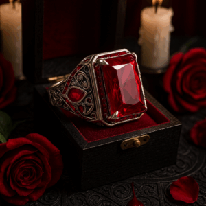 🩸 The Count Dracula Vampire Ring – Blood Ruby Talisman
