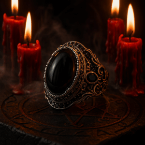 Demon’s Eye – Black Obsidian Vampire Ring