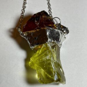 Blood Red and Gold Andara Pendant