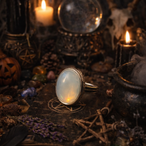 Witch fire moonstone ring