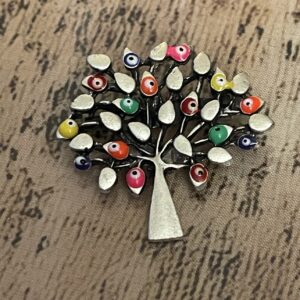 Evil eye tree brooch