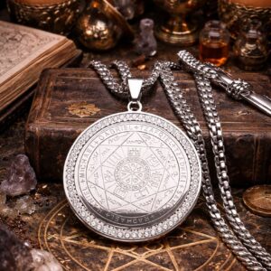 Powerful protection talisman of the 7 Archangels - Solomonic - crystals edition titanium