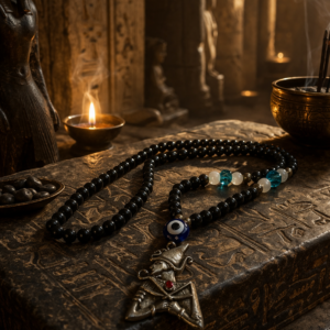 Evil eye Akhenaten protection necklace