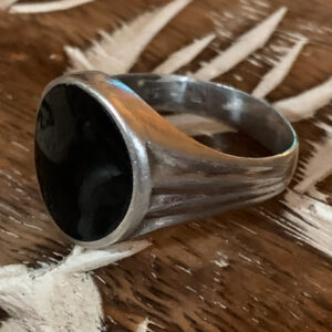 Djinn Black Mirror Ring – Middle Eastern Silver Talisman